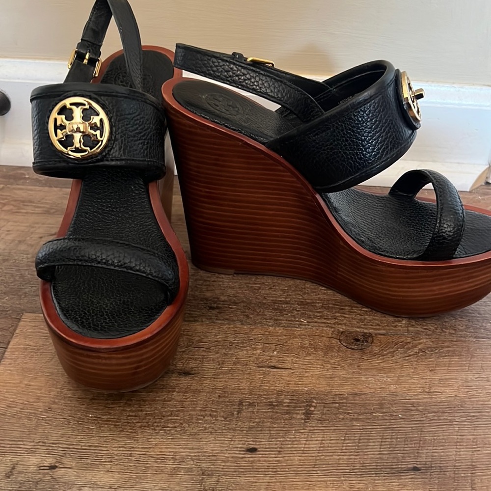 Tory Burch Leather Wedges
